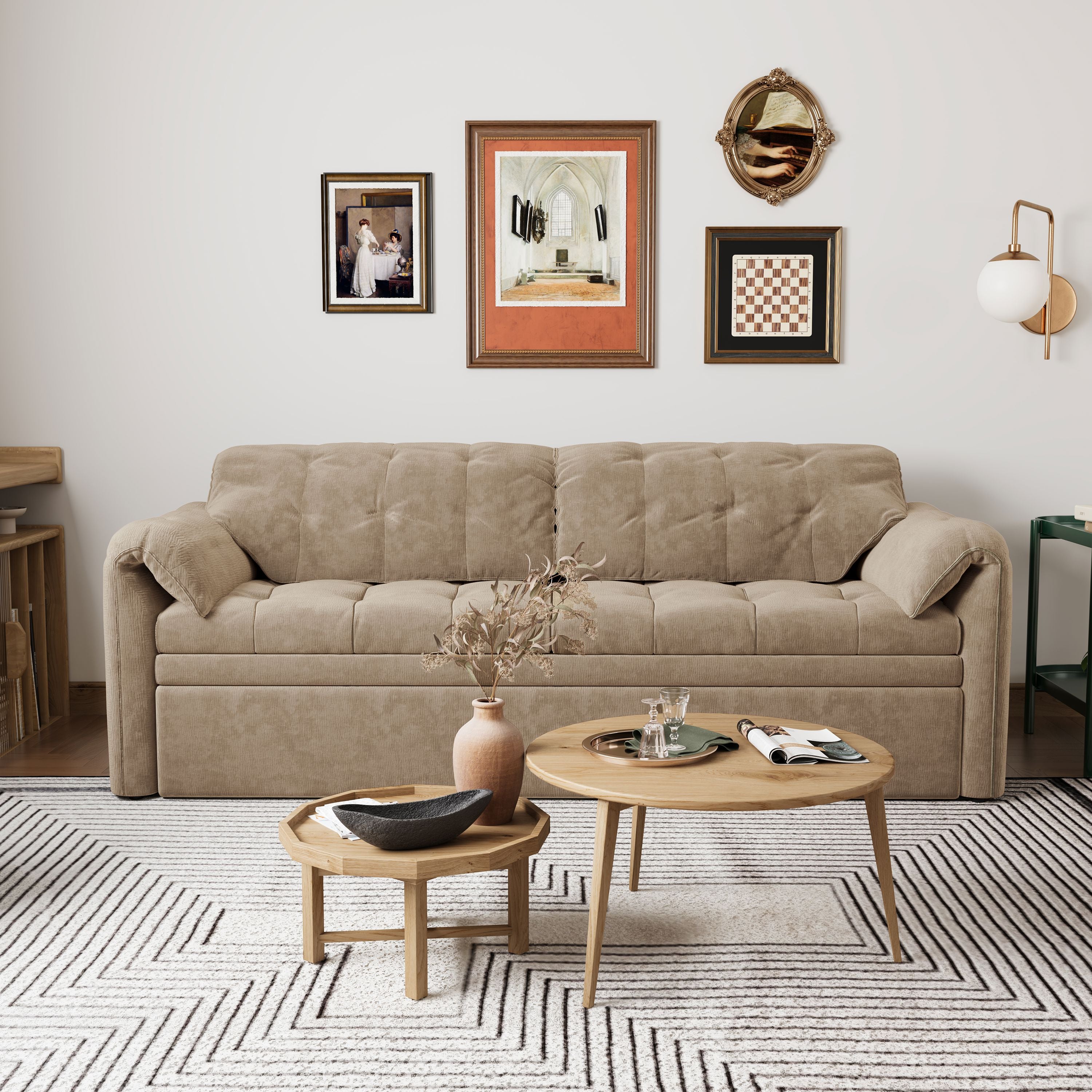 Cottonfy Upgraded Cloud Chenille Skin Friendly Sofa Bed with Storage Living and Home 