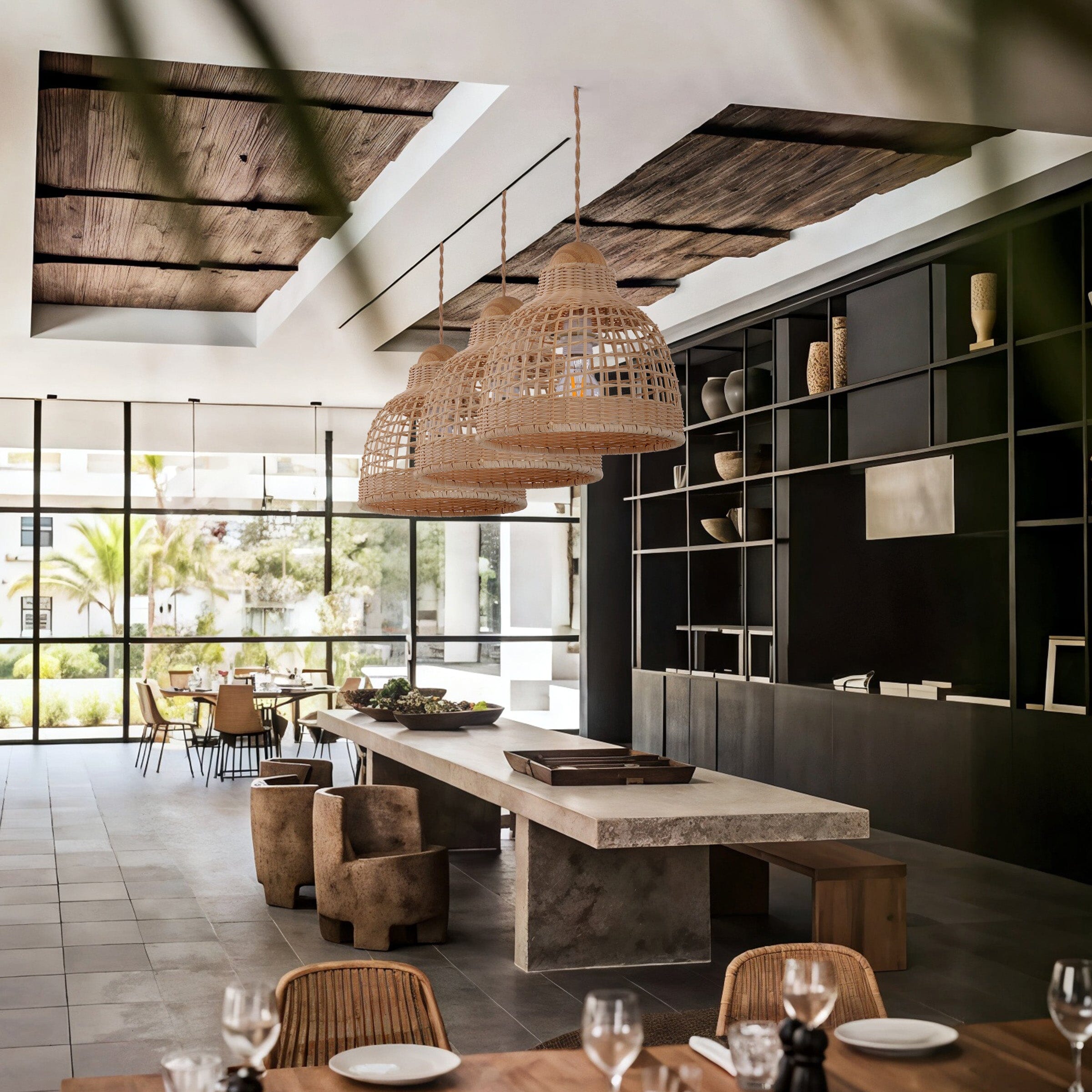 Lightsin Elegant Vintage Woven Rattan Minimalist Pendant Light Lightsin UK 