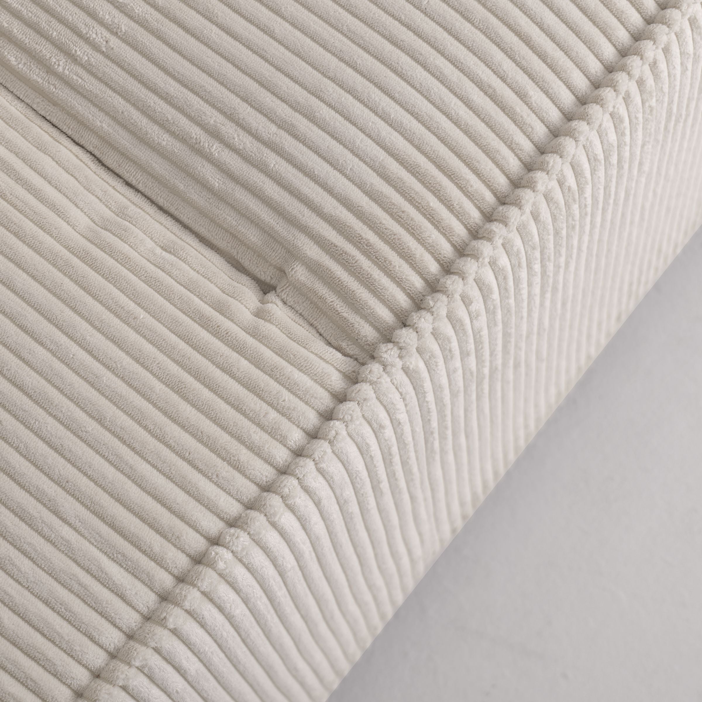 Beige & Grey Corduroy Sofa Bed with Adjustable Backrest and Spring Coil Support Living and Home 