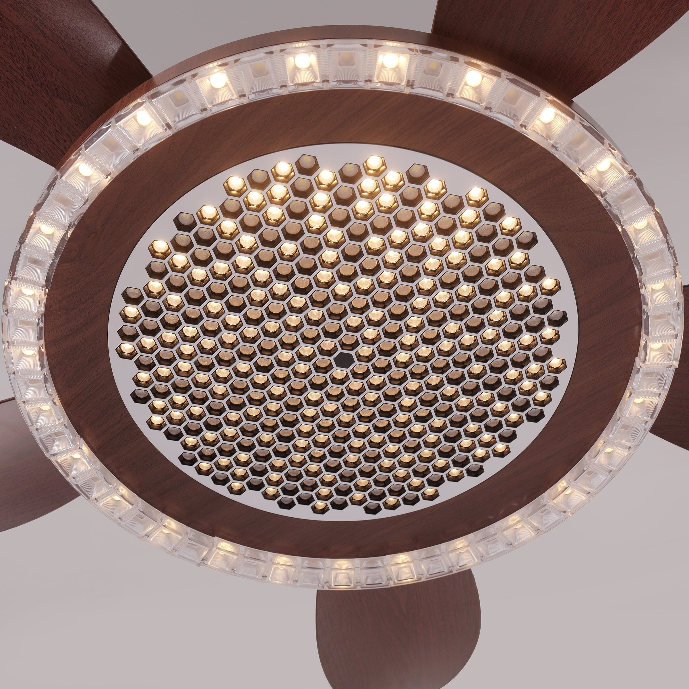 Walnut 48 Inch Reversible LED Ceiling Fan Light with Remote Lightsin UK 