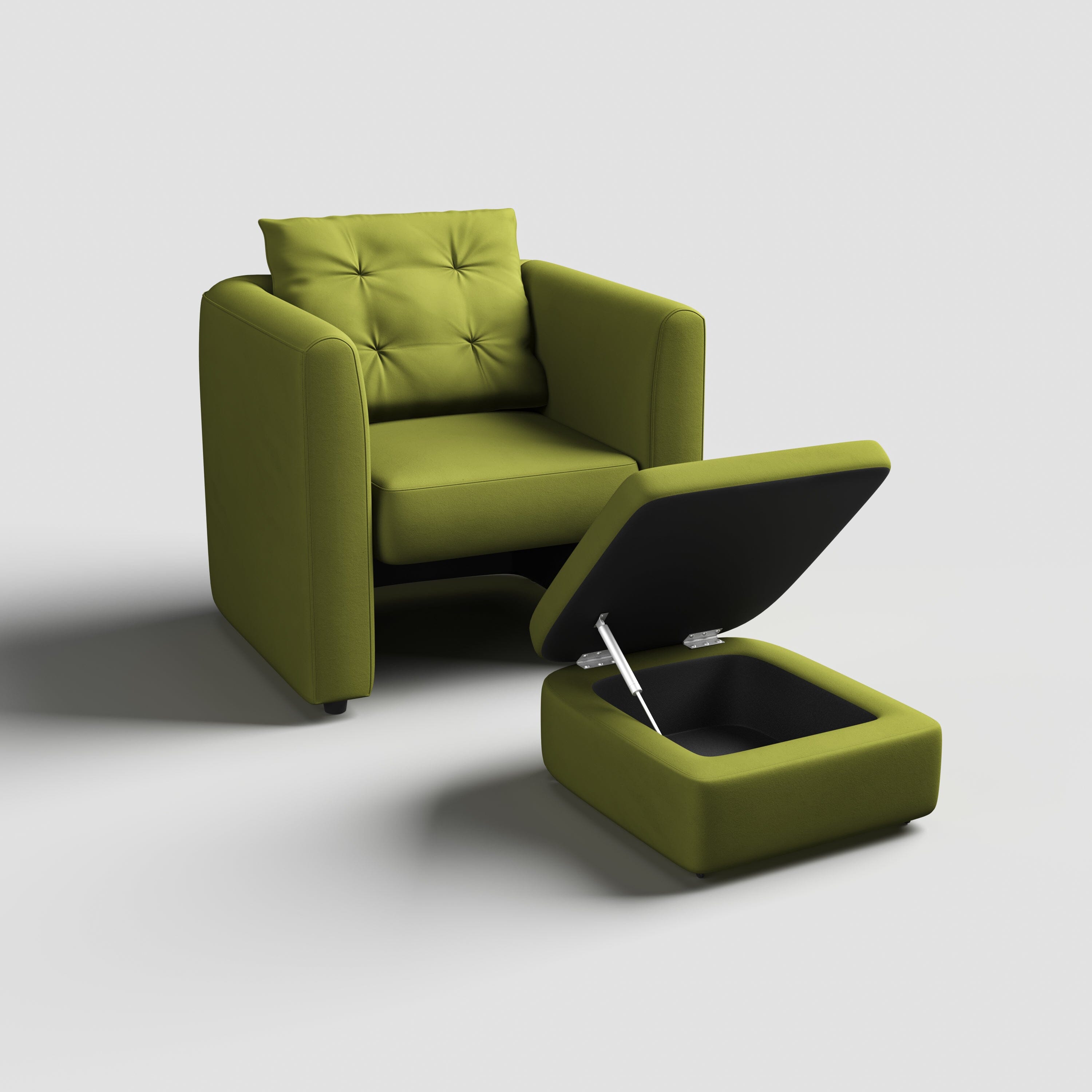 Cottonfy Plush Velvet Snuggler Chair with Hidden Storage Footstool Cottonfy UK 