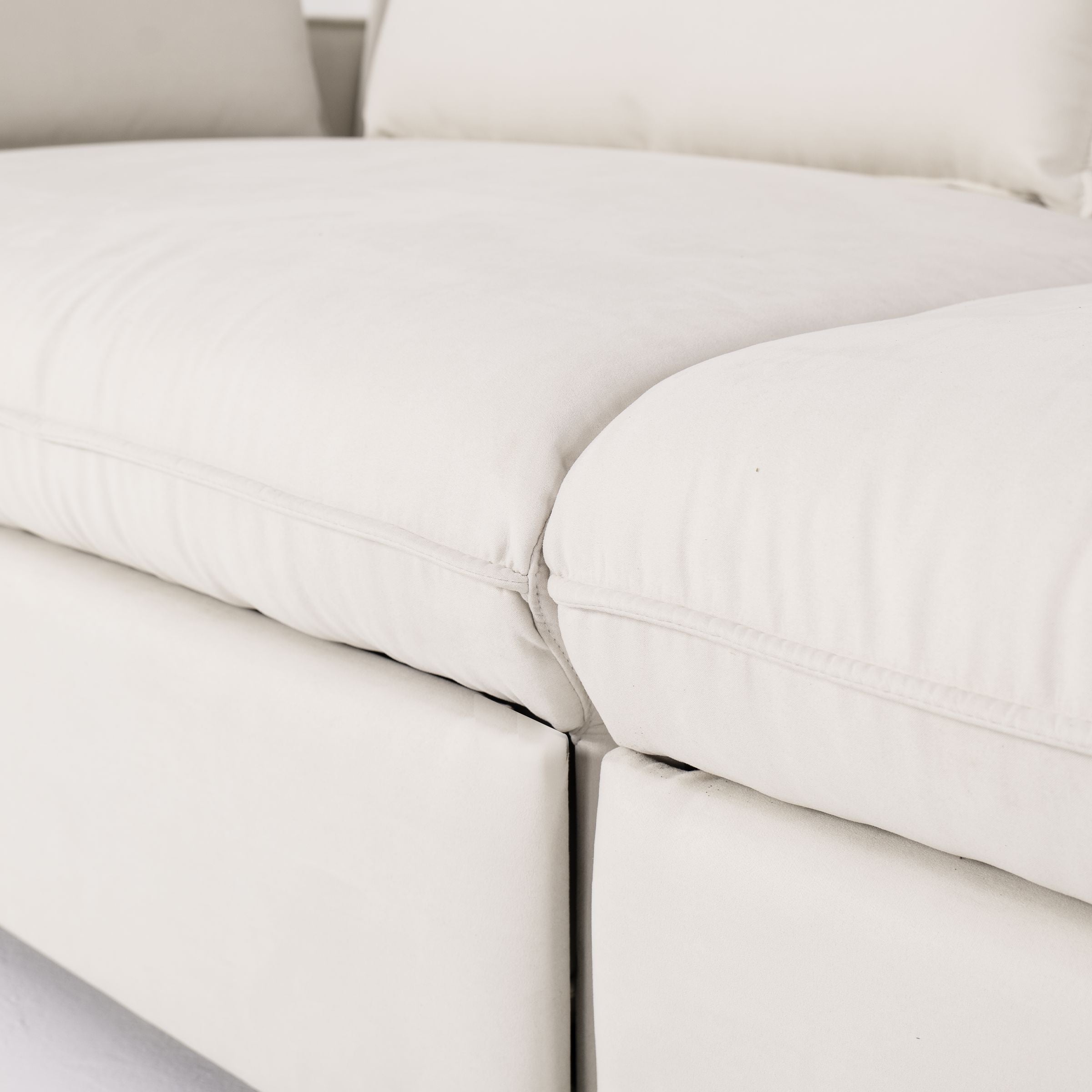 Cottonfy Creamy Tofu Block Pullout Sofa Bed with Storage Cottonfy UK 