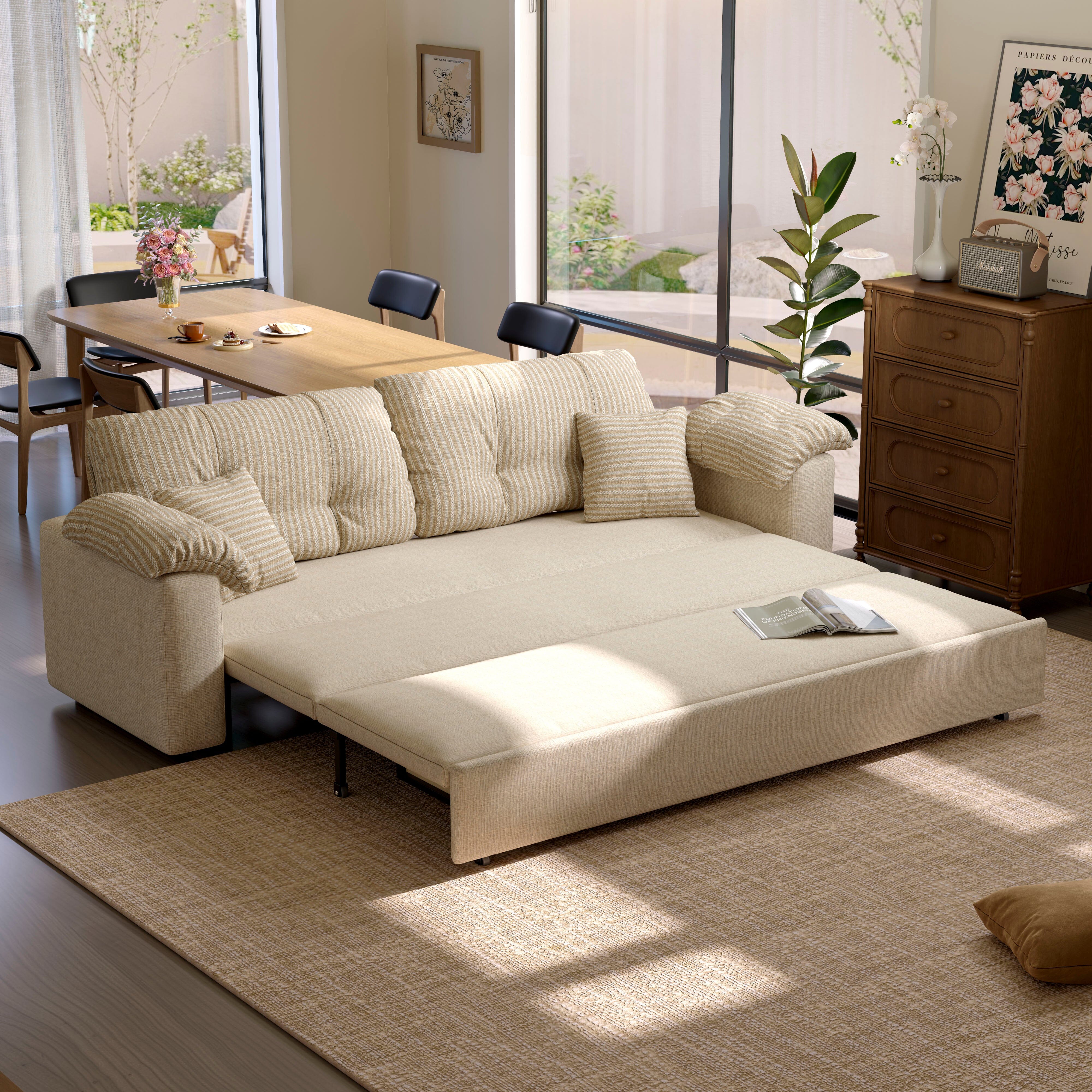 Cottonfy Multifunctional Sleeper Pull Out 2 Seater Sofa Bed with Storage Space Cottonfy UK 