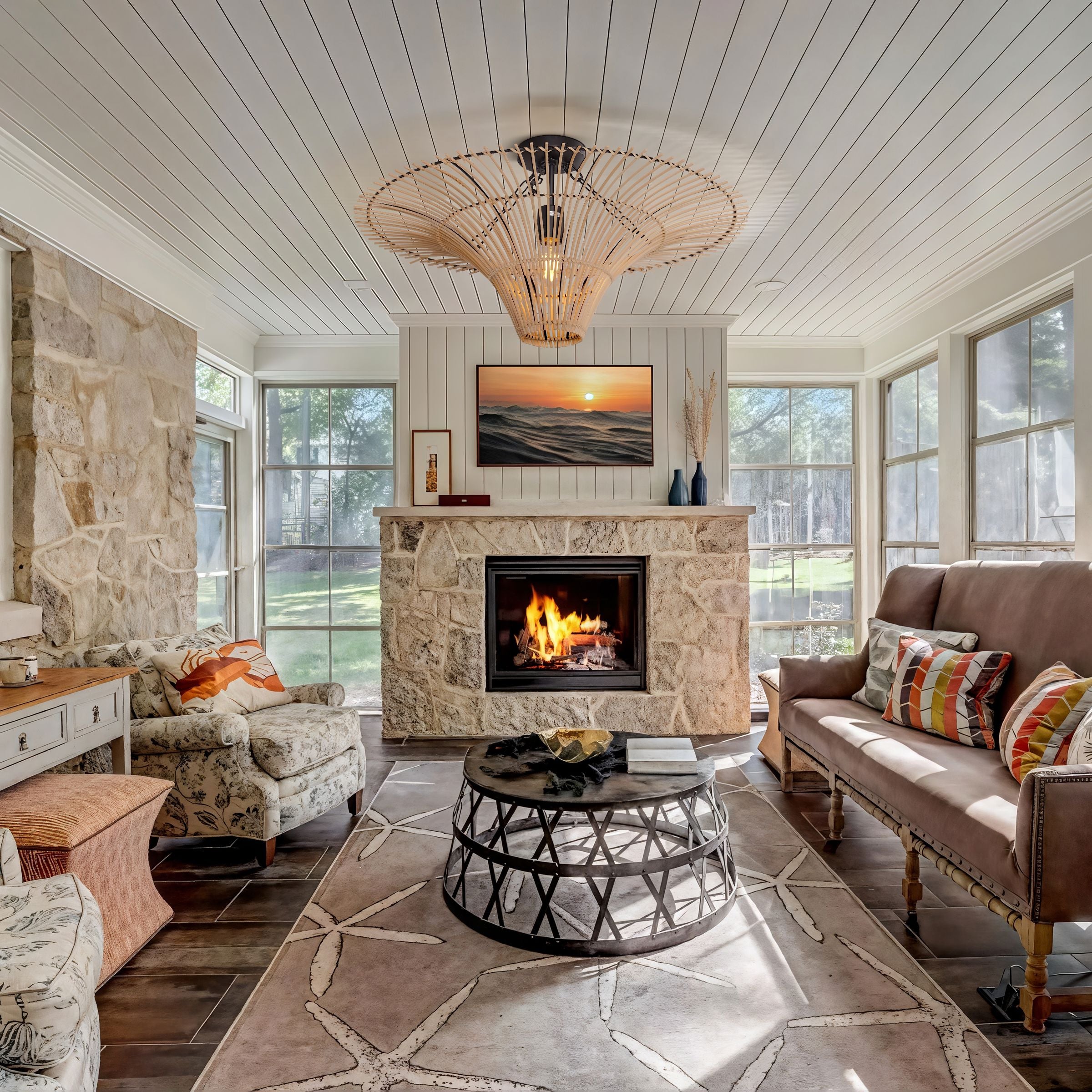 Lightsin Flying Saucer-Shaped LED Rattan Pendant Light Lightsin UK 