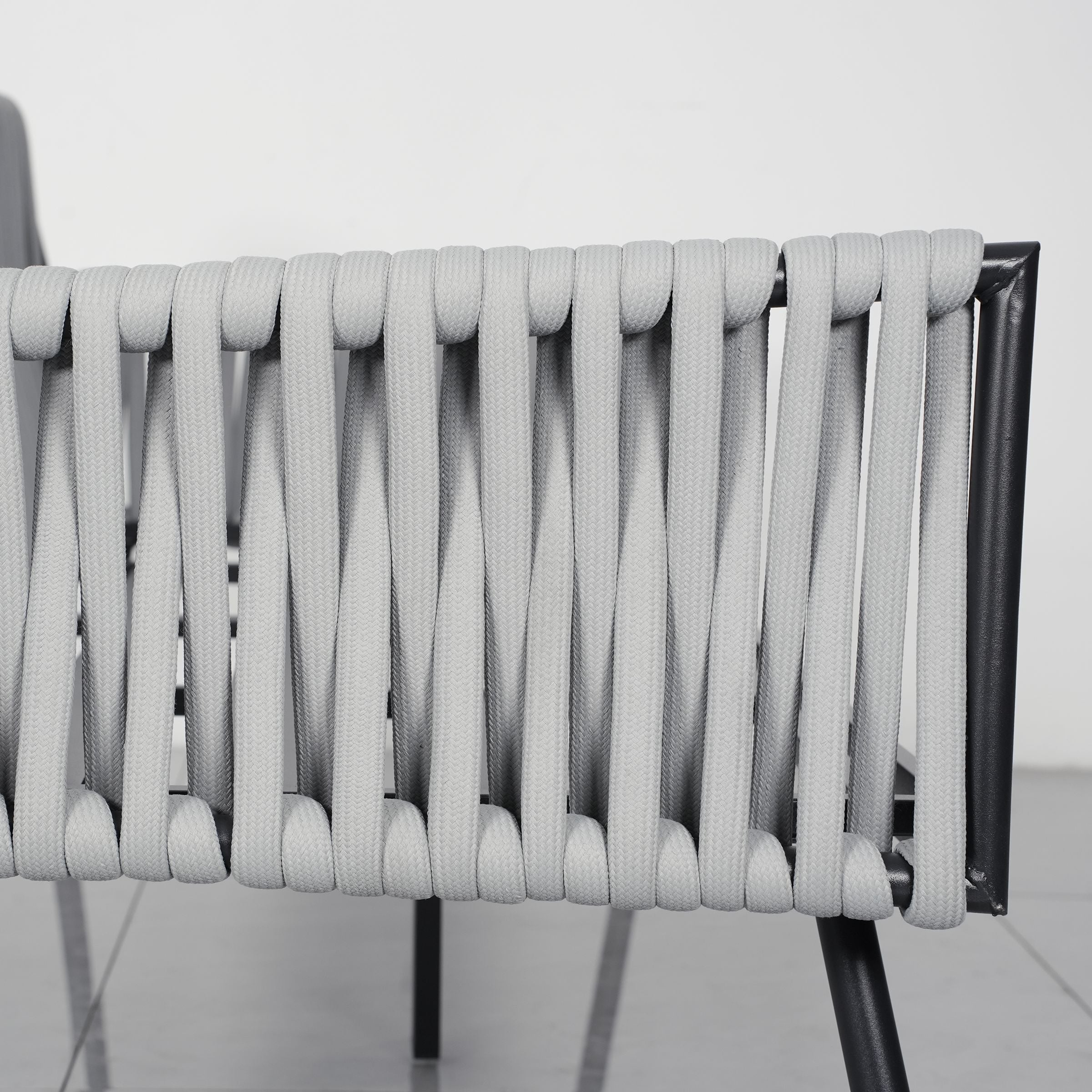 Outdoor Garden Furniture Set with Rope Weave and All Metal Frame 4 Piece Design Living and Home 