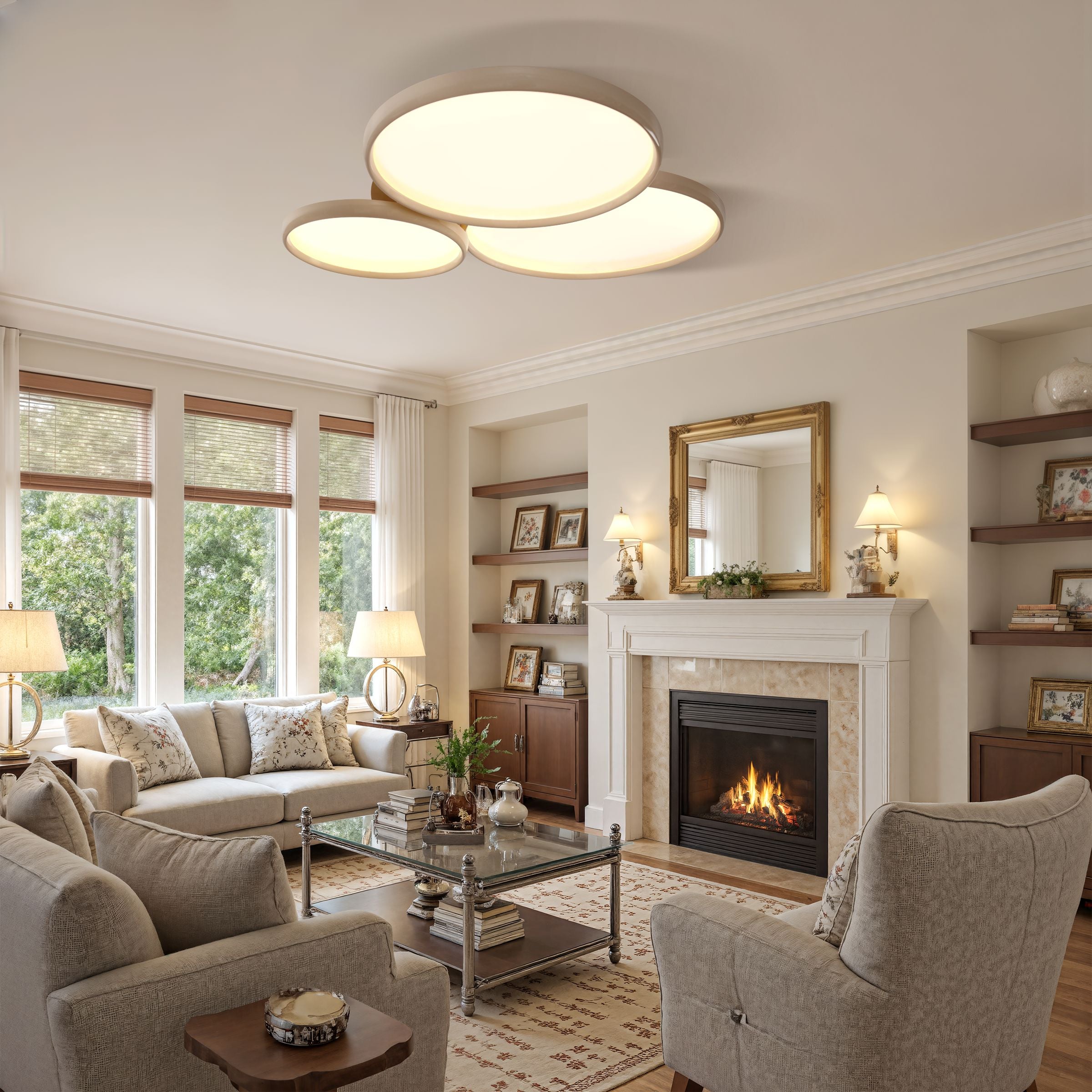 Modern Dimmable LED Ceiling Light Full Spectrum Round Fixture