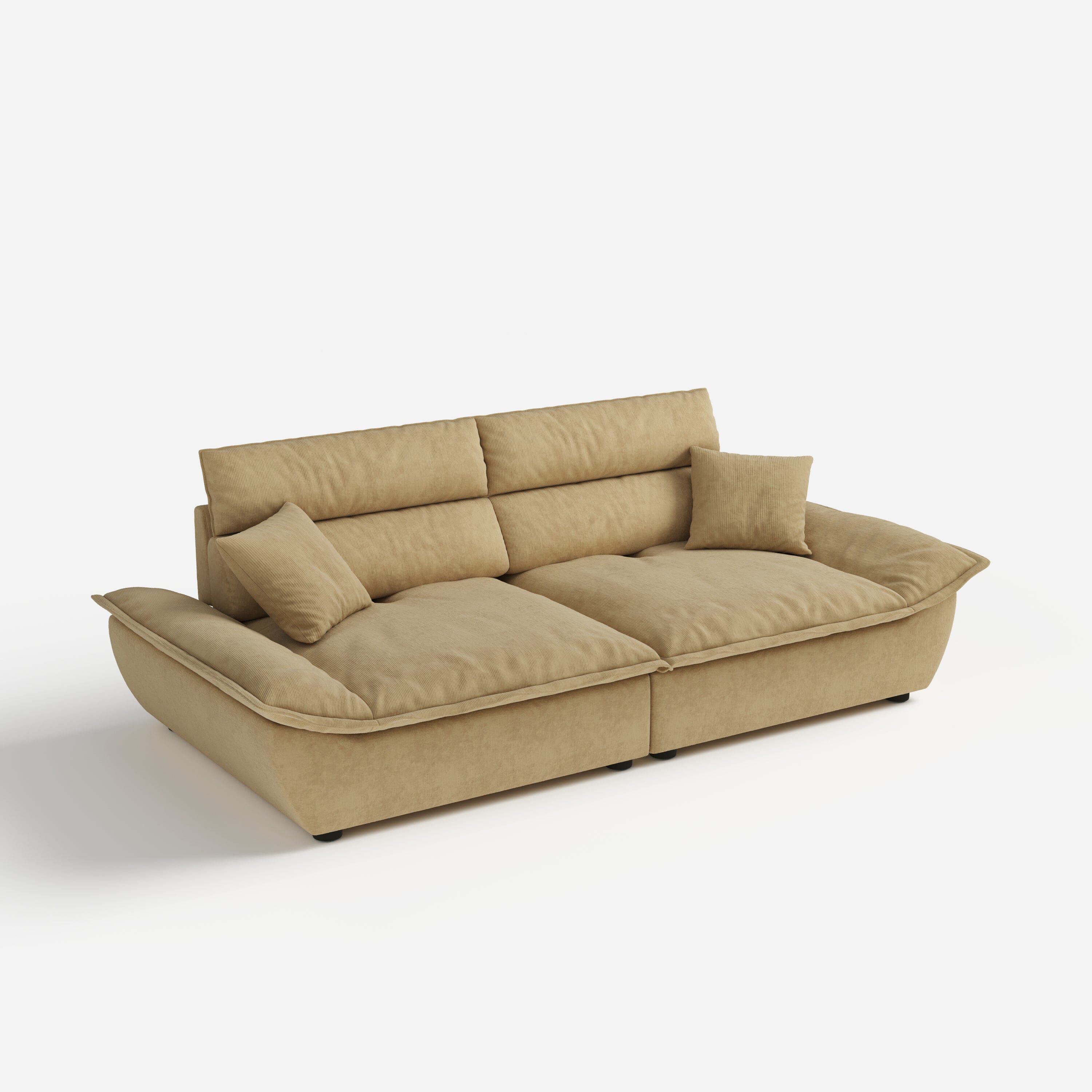 Cottonfy Adjustable Backrest Sailboat Corduroy Sofa Green Cottonfy UK 