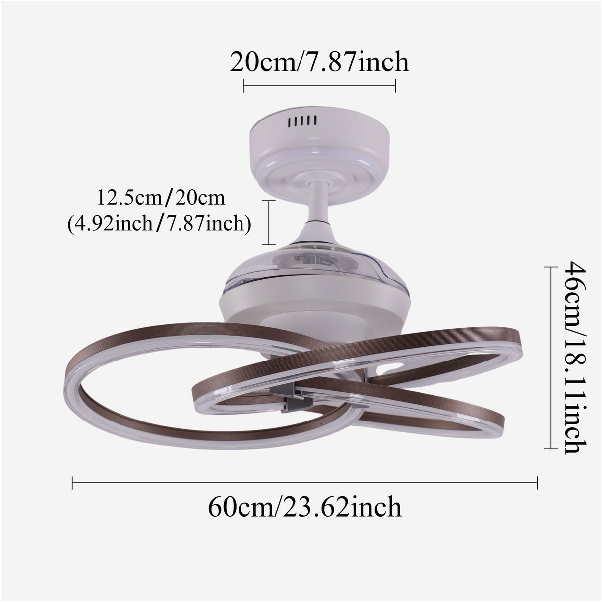 Lightsin Ceiling Fan with Light Quiet Copper Aluminum Fan Light with Remote Timer Control Lightsin UK 