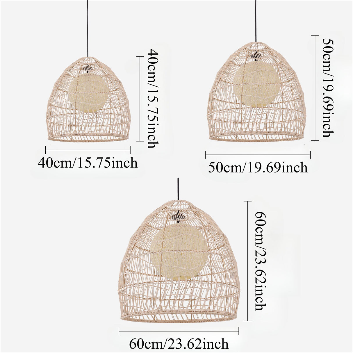 Lightsin Rattan Art Pendant Light Hanging Decor Rustic Style(Version A) Lightsin UK 
