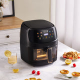 5L White/Black Digital Smart Air Fryer with Visible Window Kitchen Appliances Living and Home Black 