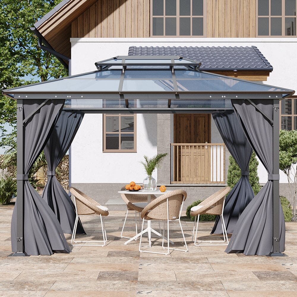 3*3.6*2.7m Iron and Aluminium Double Foof Sun Canopy Living and Home 
