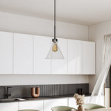 Modern Style Transparent Black Glass Single Light Pendant Light Pendant Lights Living and Home 