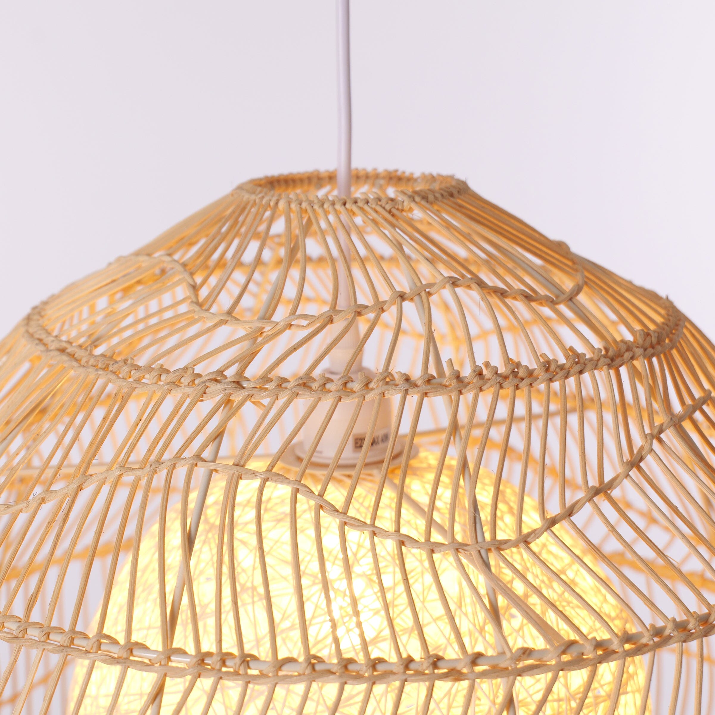 Lightsin Natural Rattan Pendant Light with Optional Woven Inner Sphere Lightsin UK 