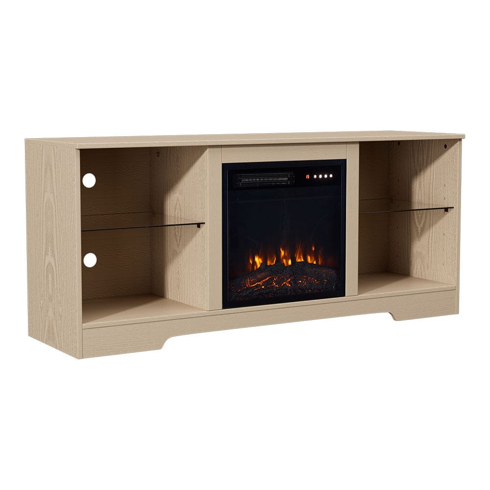 Wood Grain Fireplace Cabinet with 18inch Electric Fire | Touchscreen-enabled & remote-controlled Living and Home 