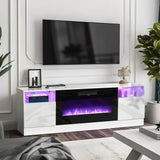 178cm W 5000BTU Recessed 36 Inch Electric Fireplace TV Stand with Closed Storage 3 Flame Colours Freestanding Fireplaces Living and Home 