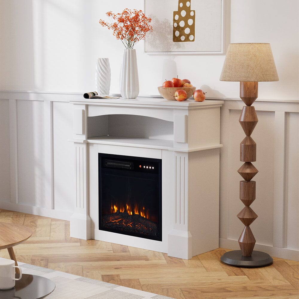 Wood Grain Fireplace Cabinet with 18inch Electric Fire | Touchscreen-enabled & remote-controlled Living and Home 