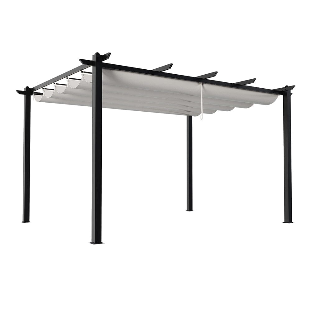 3x3m/3x4m/4x4m All-Aluminum Flat Top Tarp Tent -Off-White/Light Grey Living and Home 