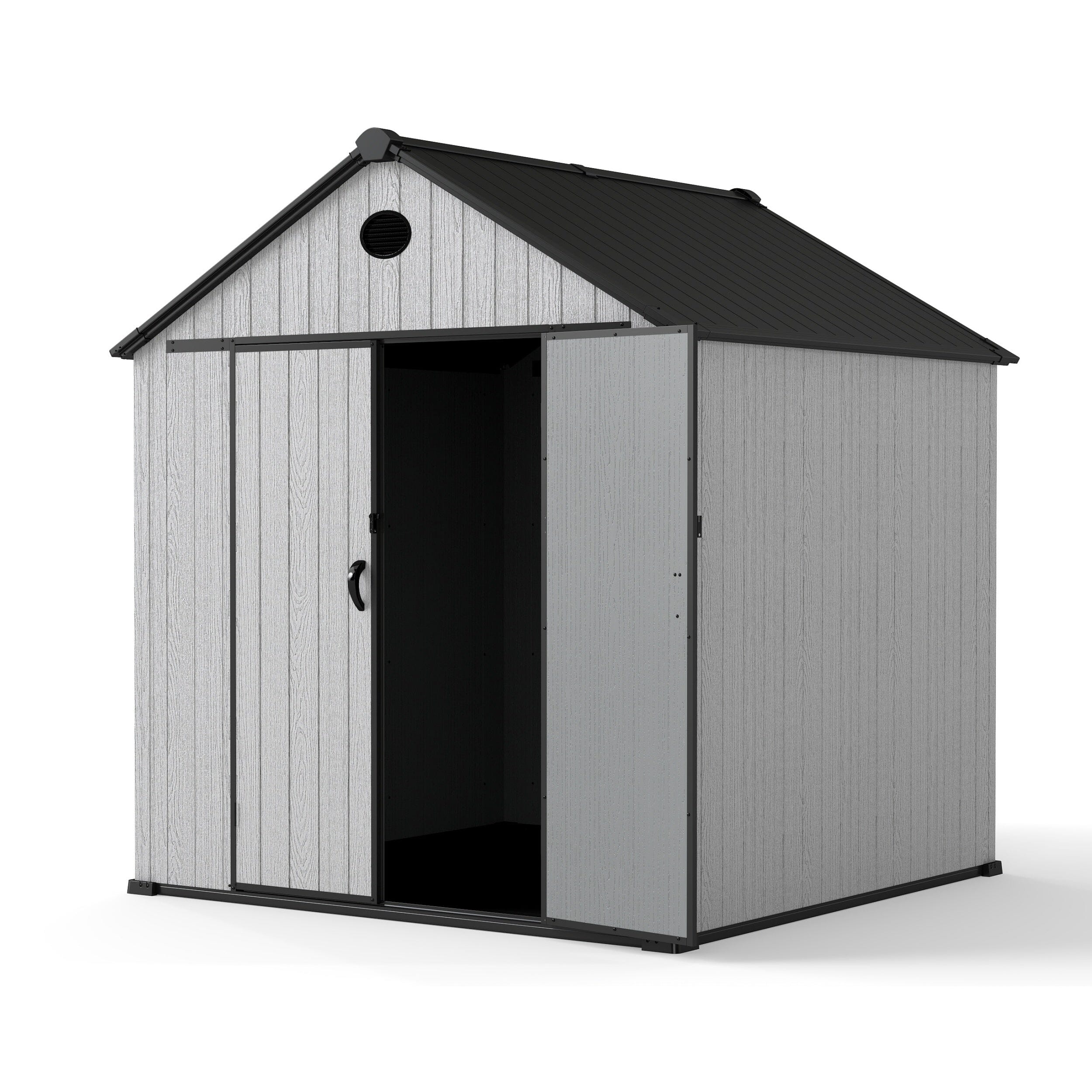 6'x8'ft/8'x8'ft/8'x12'ft/8'x16'ft Gray Wood Grain Plastic Tool Shed Living and Home 