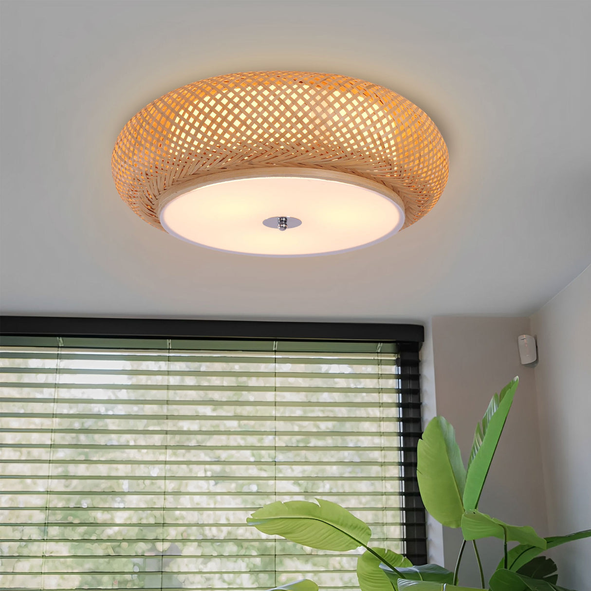 Lightsin Zen Bamboo Weave Ceiling Light with Antique Charm Lightsin UK 
