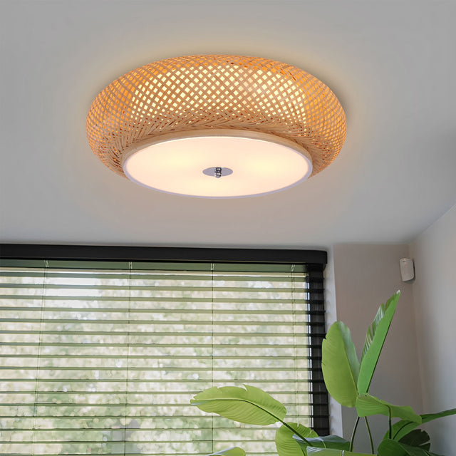 Lightsin Zen Bamboo Weave Ceiling Light with Antique Charm Lightsin UK 
