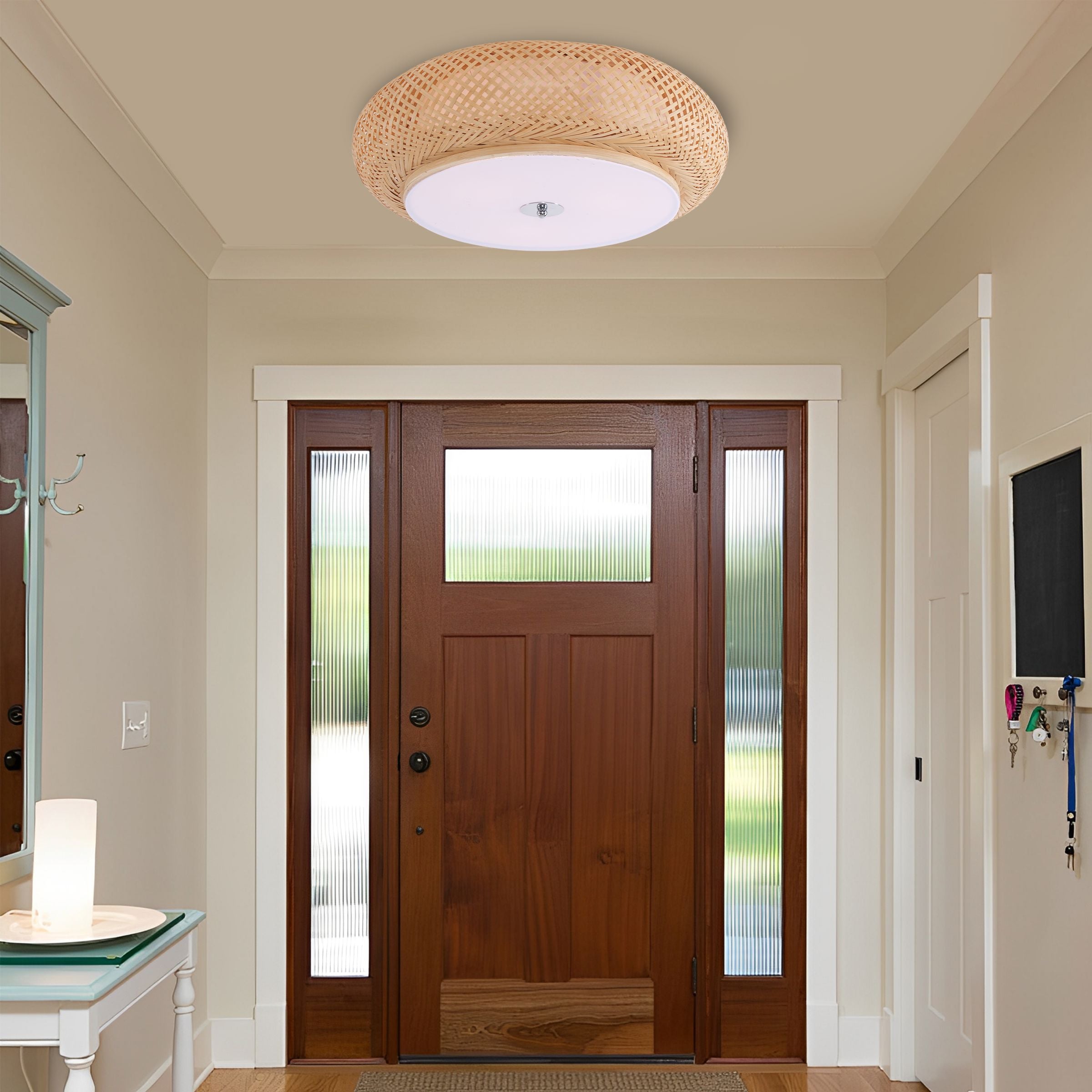 Lightsin Zen Bamboo Weave Ceiling Light with Antique Charm Lightsin UK 