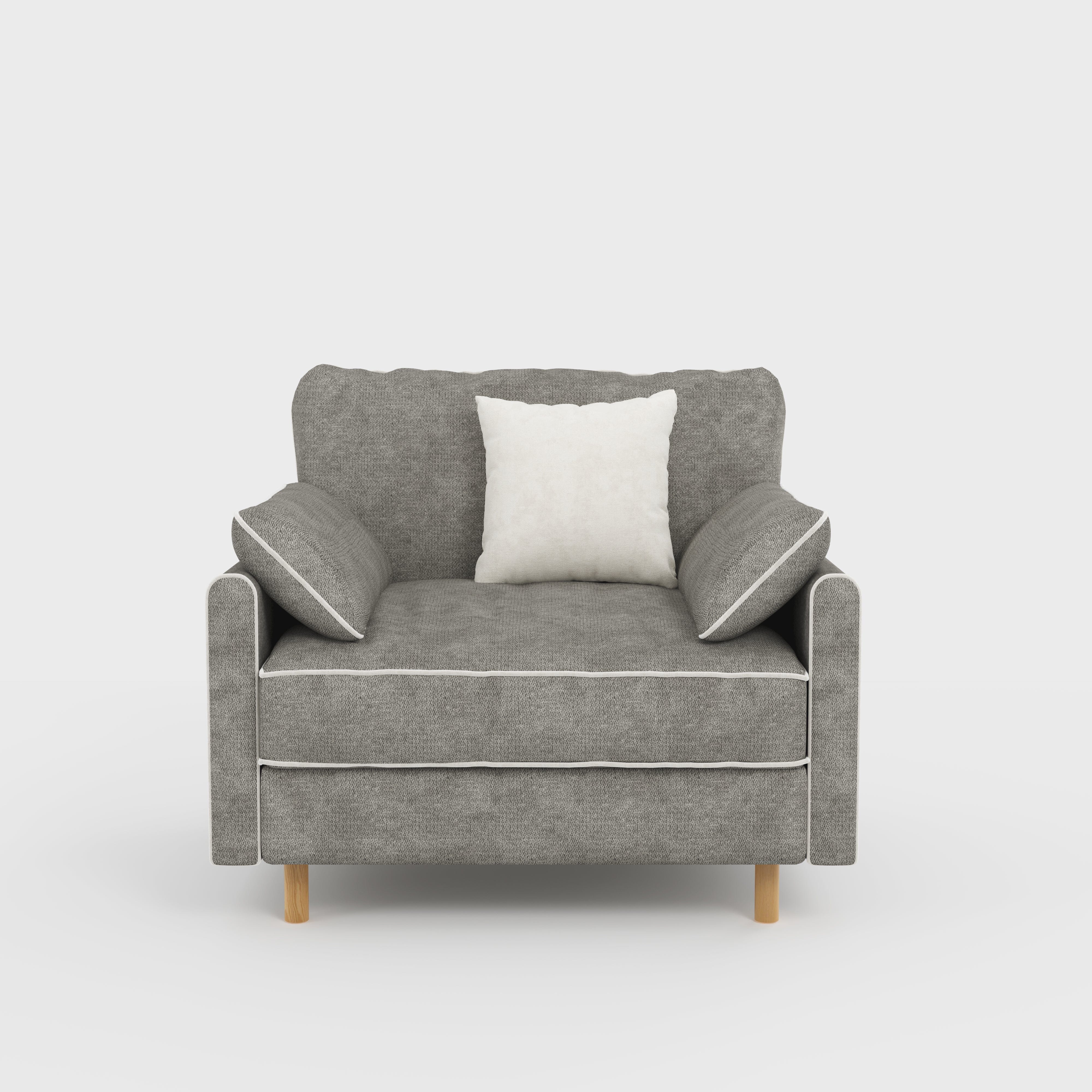 Cotton Linen Detachable Modular Sofa with Fringed Trim Cottonfy UK Single (without Fringed Trim) Flint Gray Pre-Order