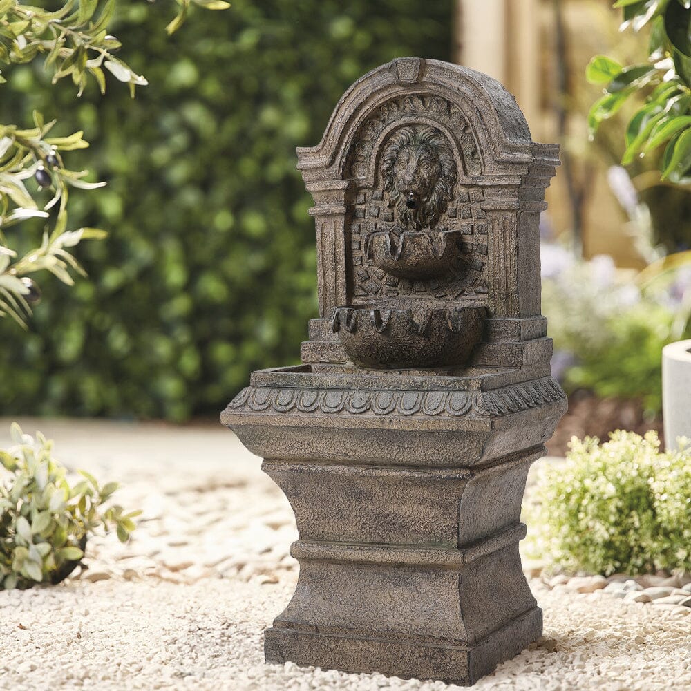 Outdoor Fountain Solar-Powered Water Rockery Decor Living and Home 