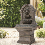 Outdoor Fountain Solar-Powered Water Rockery Decor Living and Home 
