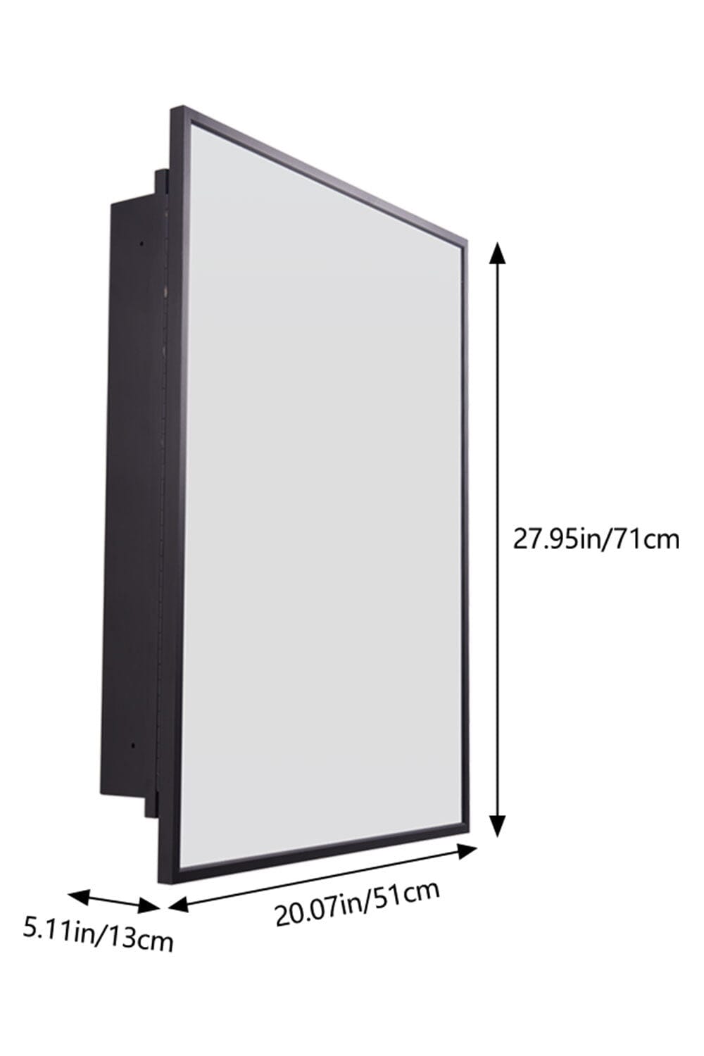 Black Wall-Mount Rectangular Bathroom Storage Mirror Cabinet, DM0923 Living and Home 