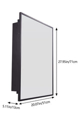 Black Wall-Mount Rectangular Bathroom Storage Mirror Cabinet, DM0923 Living and Home 