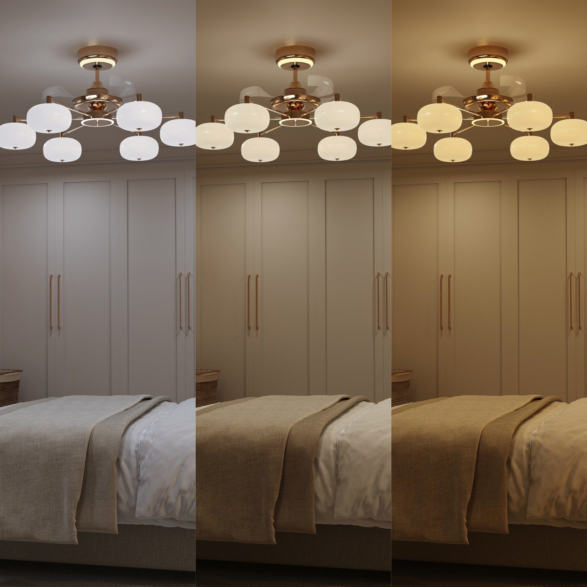 Lightsin Ceiling Fan Light with 6-Speed Control in Copper and Acrylic Lightsin UK 
