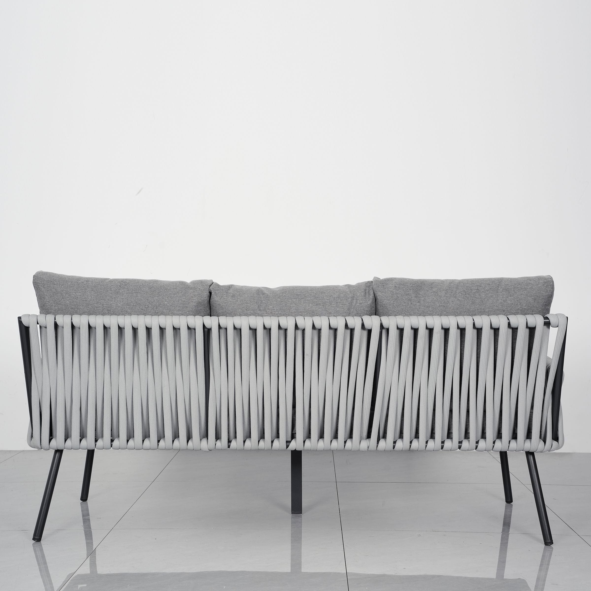 4 Piece Aluminium Outdoor Sofa Set with Glass Table Garden Furniture Living and Home 