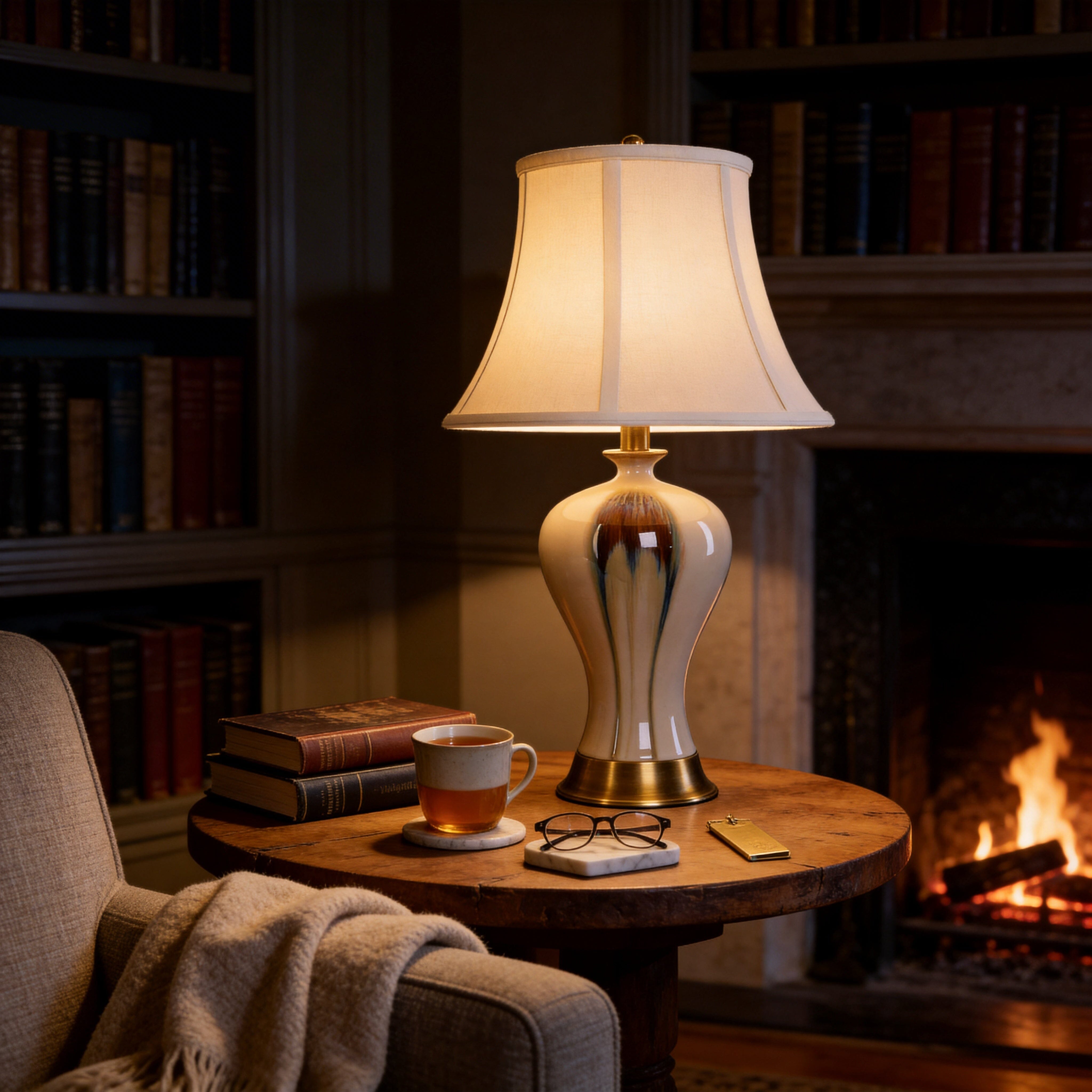 Lightsin Black & Gold Ceramic Table Lamp for Living Room, Bedroom & Sideboard Lightsin UK 