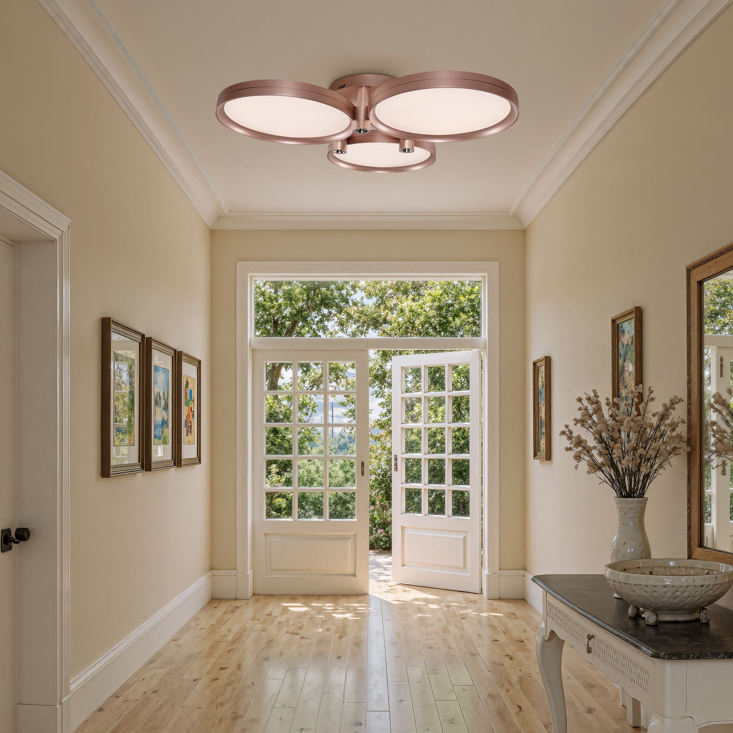 Lightsin Modern Three-Disk Silver/Gold Full Spectrum Ceiling Light Lightsin UK 