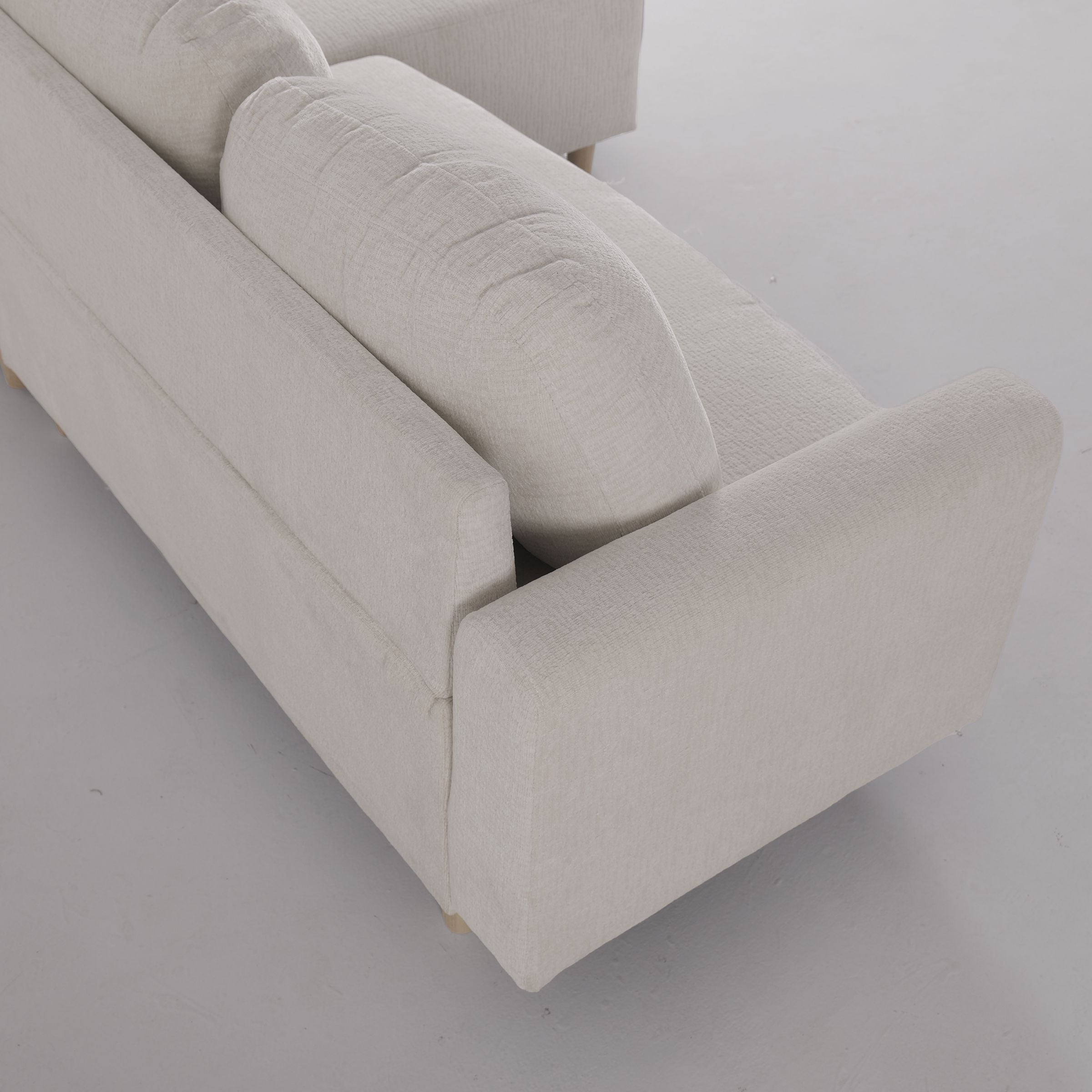L-Shaped Sofa and Chaise Lounge Set with Wooden Legs 2 Seater Sofas Living and Home 