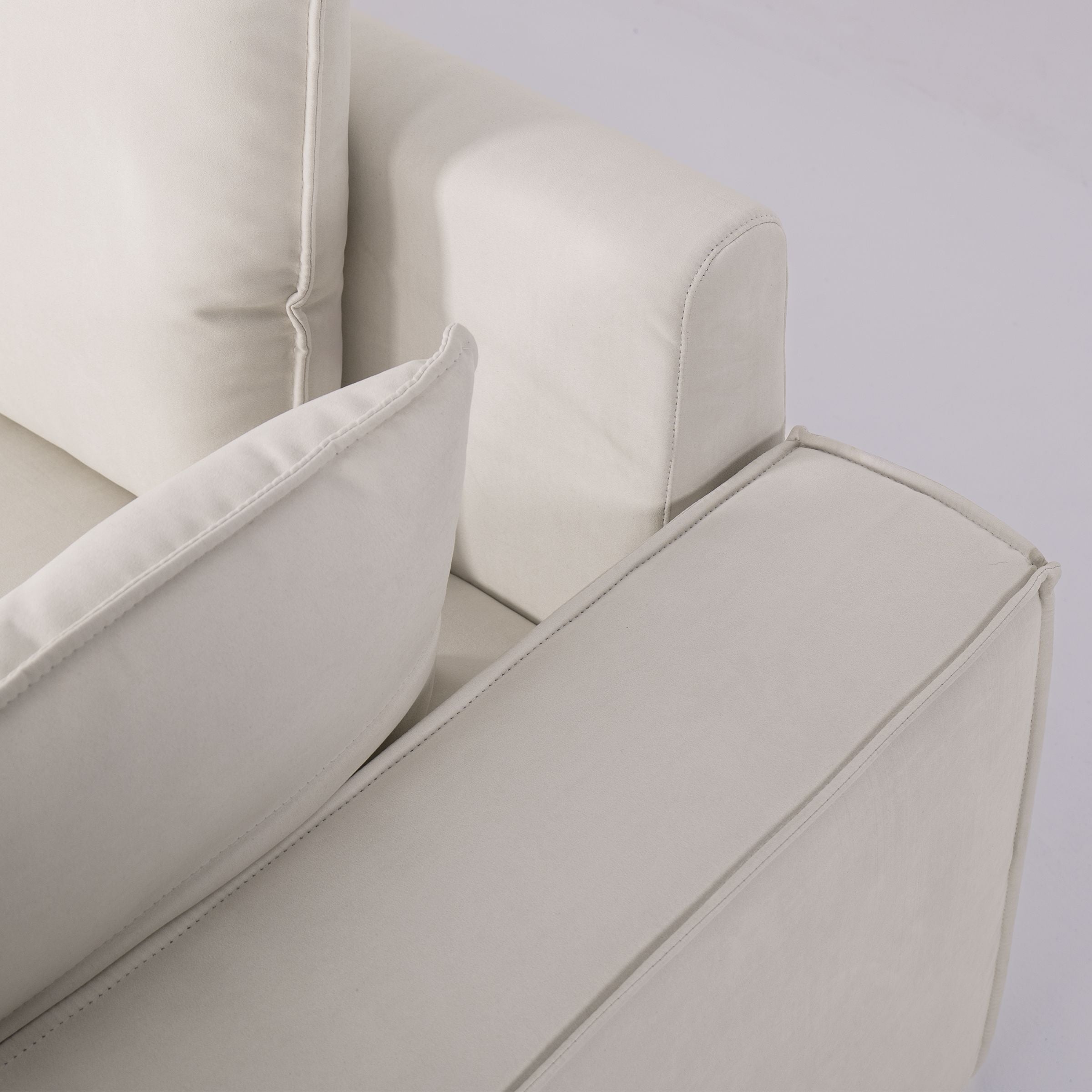 Cottonfy Creamy Tofu Block Pullout Sofa Bed with Storage Cottonfy UK 