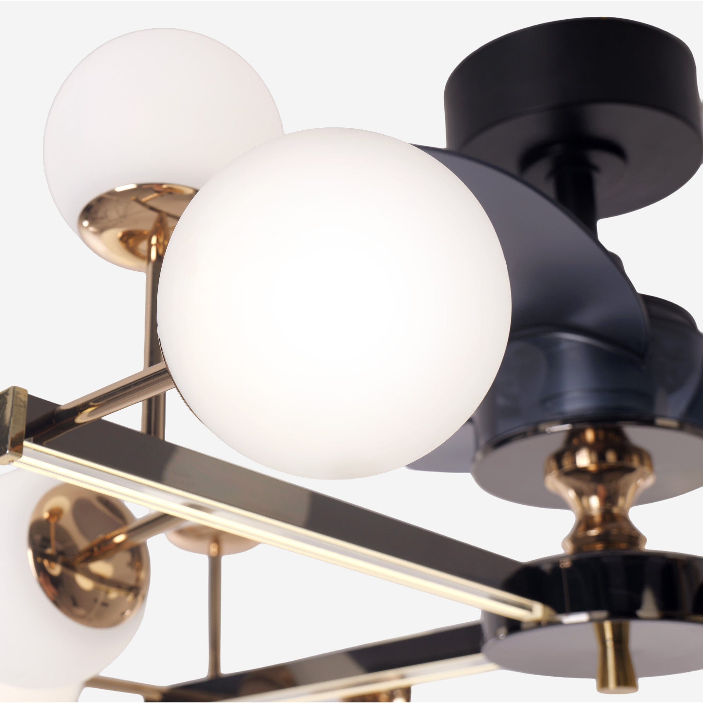Lightsin Modern Sphere 3-Blade Ceiling Fan with Light Black & Gold Finish Lightsin UK 