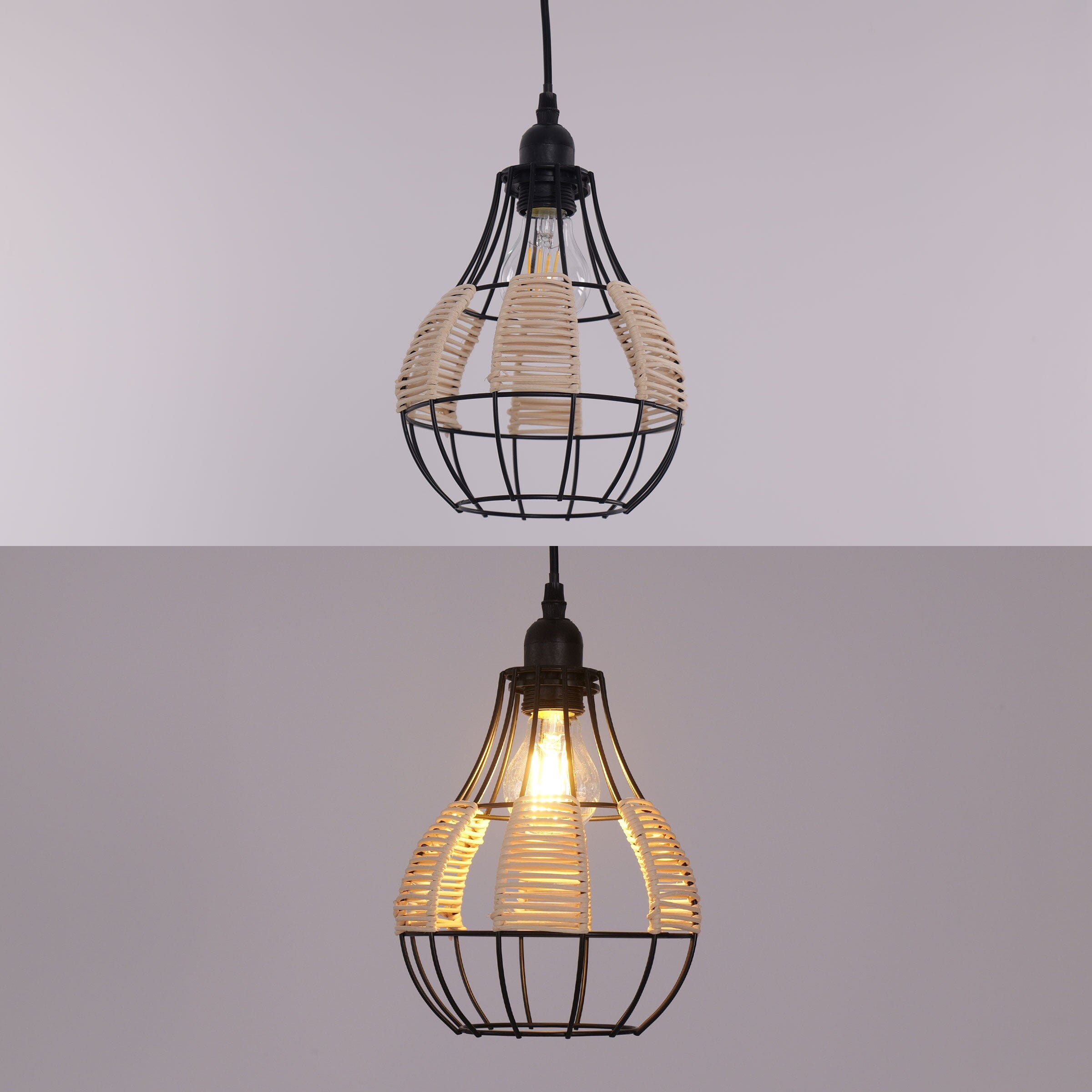 Lightsin Basketweave Rattan Pendant Light for Cozy Earthy Elegance Lightsin UK 