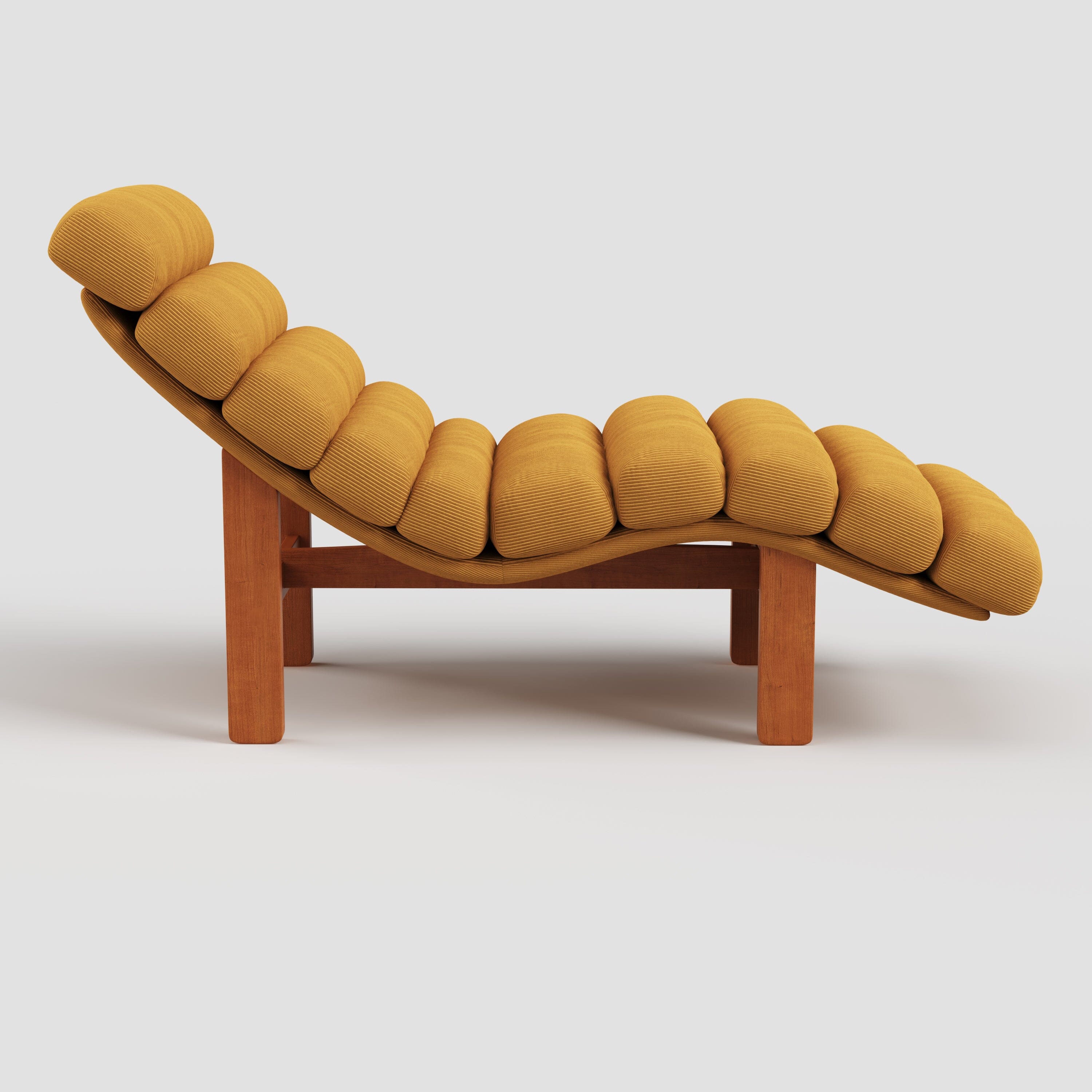 Cottonfy Modern Ergonomic Corduroy Chaise Lounge with Natural Wooden Frame Living and Home 