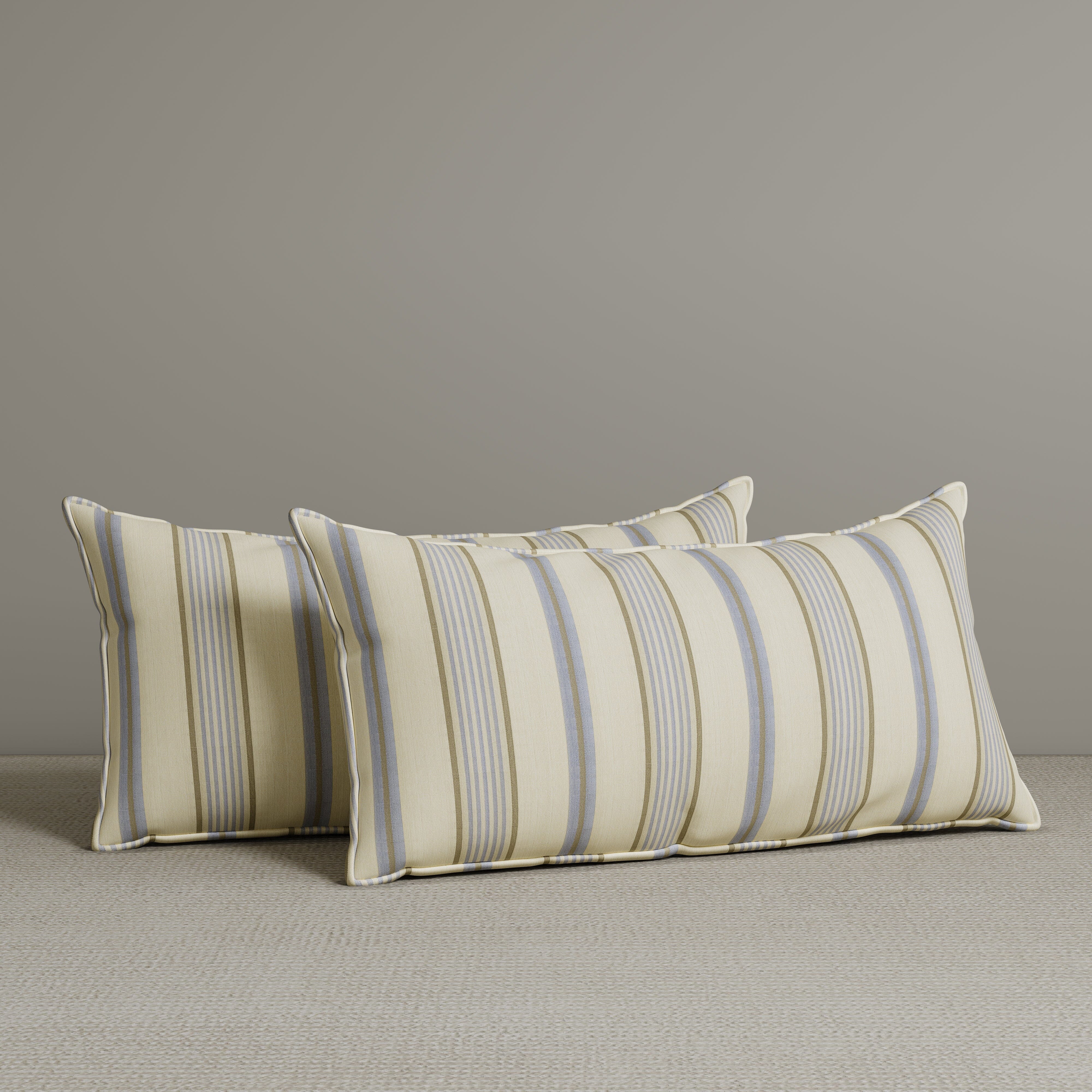 ‍Exclusive Waist Cushion in Sky Blue Striped Cotton Linen, 56*27*12 CM (100% off) Cottonfy UK 