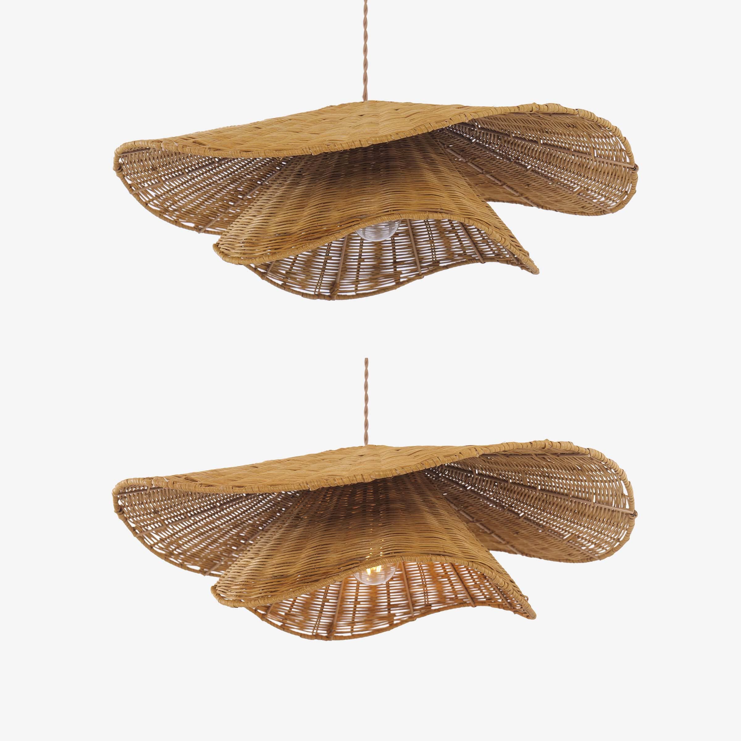 Lightsin Woven Rattan and Iron Pendant Light – Organic Ceiling Pendant Light for Dining Room, Living Room, and Modern Rustic Interiors Lightsin UK 