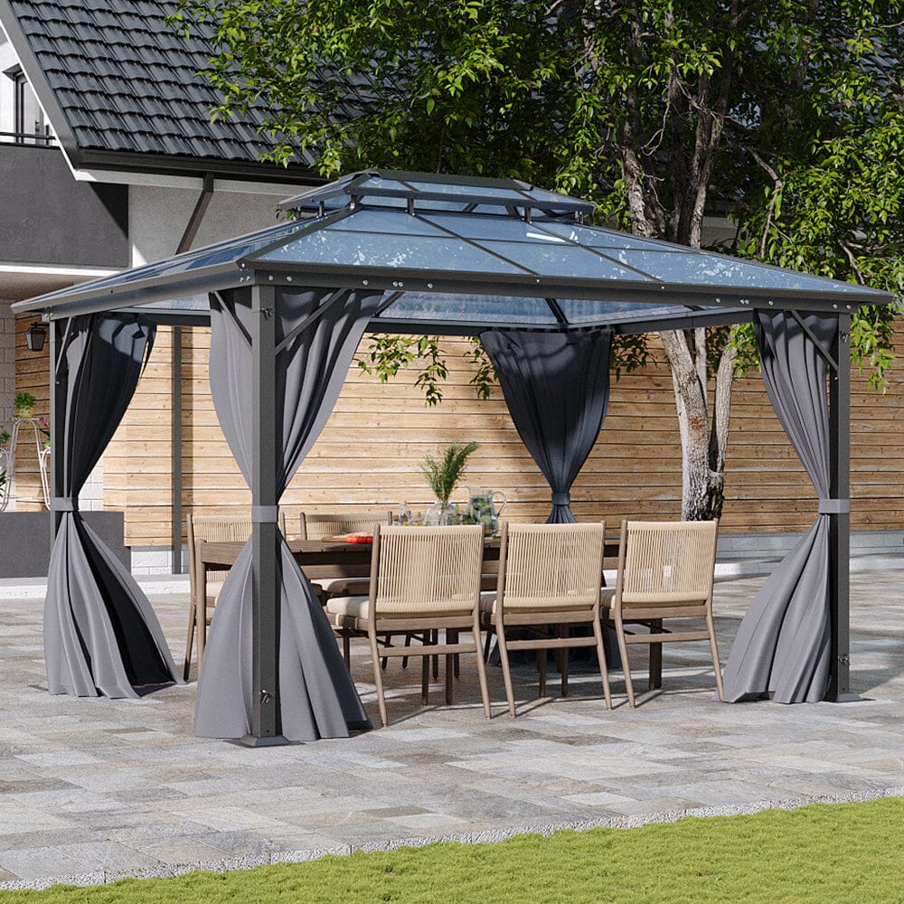 3*3.6*2.7m Iron and Aluminium Double Foof Sun Canopy Living and Home 