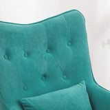 107cm Height Velvet Wingback Lounge Armchair and Footstool Wingback Chairs Living and Home 