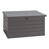 350L Grey Metal Outdoor Garden Storage Box Lockable Garden Storage Boxes Living and Home 