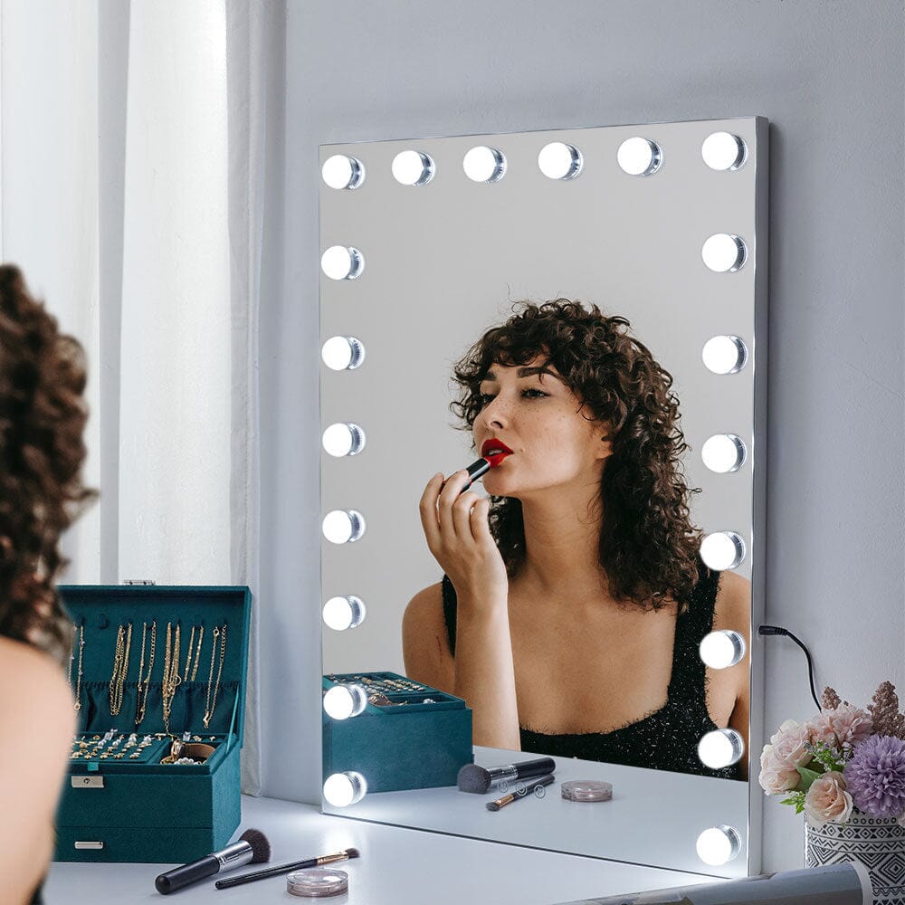 Rectangle Hollywood Vanity Mirror with 20 Dimmable LED Bulbs Living and Home 