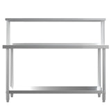 2 Tiers Commercial Kitchen Prep Table Stainless Steel Work Table Commercial Work Tables Living and Home 