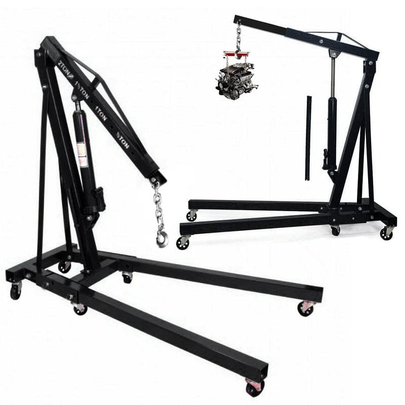 Portable Hydraulic Engine Crane 2 Ton 4400lb Folding Hoist with Hooks Living and Home 