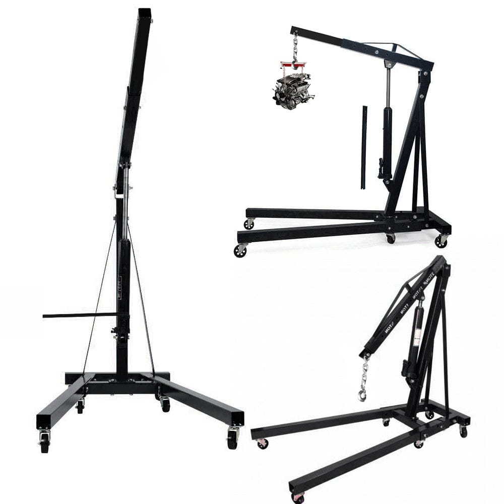 Portable Hydraulic Engine Crane 2 Ton 4400lb Folding Hoist with Hooks Living and Home 