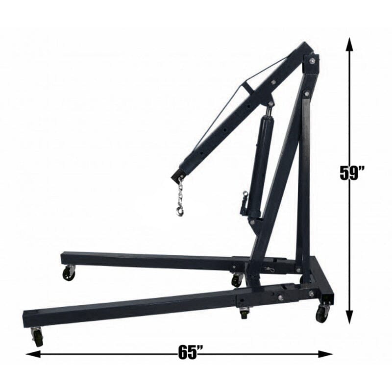 Portable Hydraulic Engine Crane 2 Ton 4400lb Folding Hoist with Hooks Living and Home 