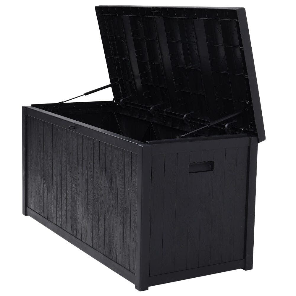 4ft Long Outdoor Black Classic Garden Storage Deck Box – Living and Home